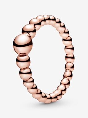 Pandora Rose Gold String of Beads Ring, Size 52